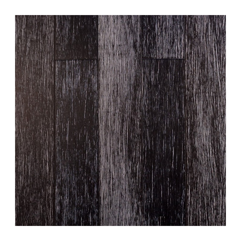 Parquet Massif Bambou Haute Pression - Verni Mat - Black & White - Clipsable - Compatible Pièces Humides - larg. 12,5 cm