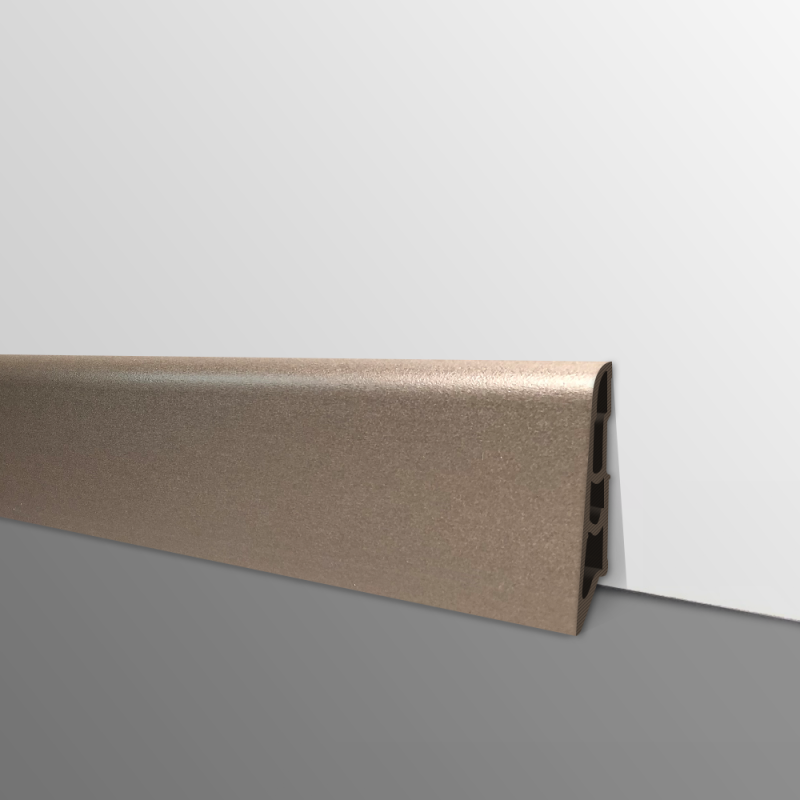 Plinthe PVC- Décor Chocolat - Ep.14 x H.60 mm- L.2,5m