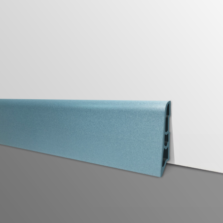 Plinthe PVC- Décor Bleu Gris - Ep.14 x H.60 mm- L.2,5m