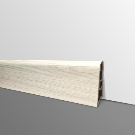 Plinthe PVC- Décor Chêne Blanc Casse - Ep.14 x H.60 mm- L.2,5m