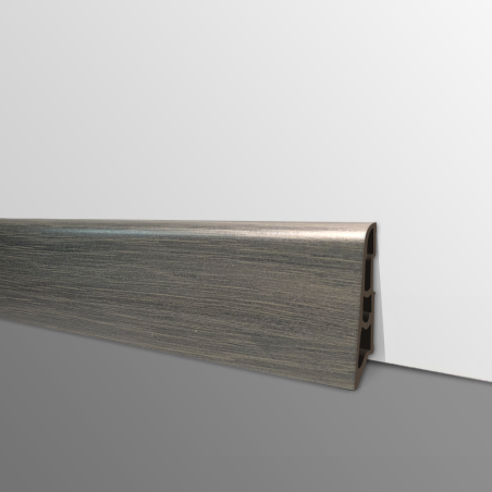 Plinthe PVC- Décor Chêne Noir - Ep.14 x H.60 mm- L.2,5m