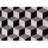 Moquette en Laine à motif carré 3D grise