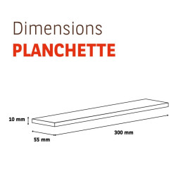 Planchette Chêne brut  Grade AB Larg. 55x Long. 300 mm