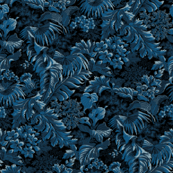 Moquette en Laine à motif Feuillages  – Coloris Bleu